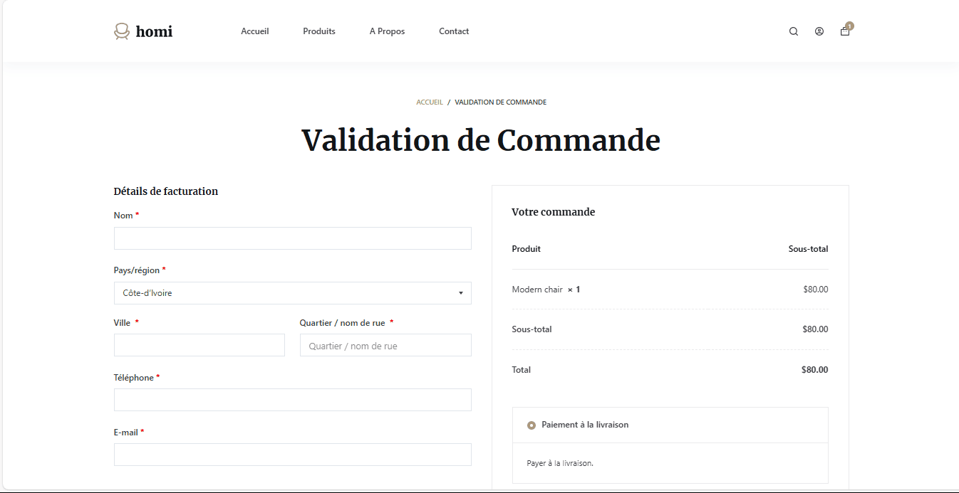 Validation de commande-homi